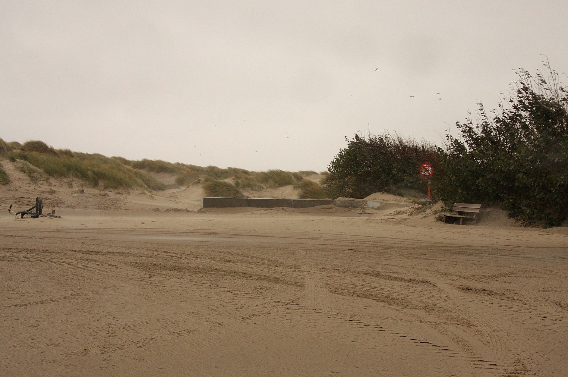 In Westende, storm Odette bracht vooral veel zand mee